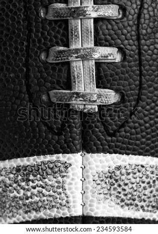 Worn American Football Close Up in Black and White