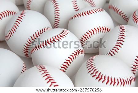 Group of Baseballs with no logos on white background