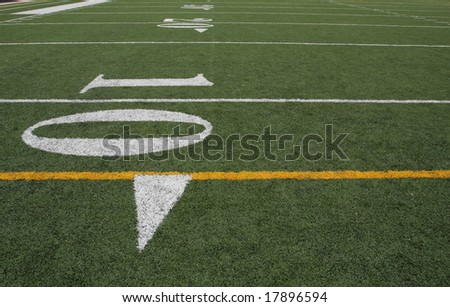 Yard lines carrying off on the field