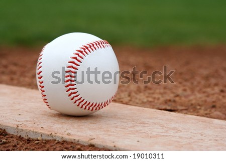 Baseball on the pitchers mound