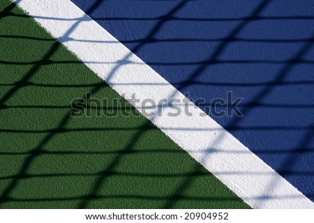 Tennis court and net shadow for sports background