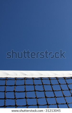 Tennis court net with room for copy