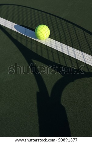 Tennis Ball and Shadow of the Racket