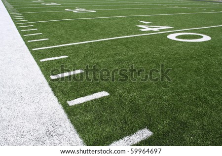 American Football Field Yard Lines at the Forty