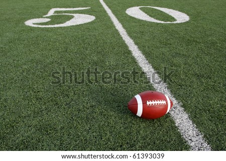 American Football near the Fifty Yard Line