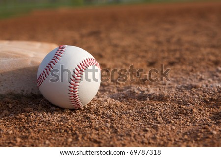 Baseball near Third Base with room for copy