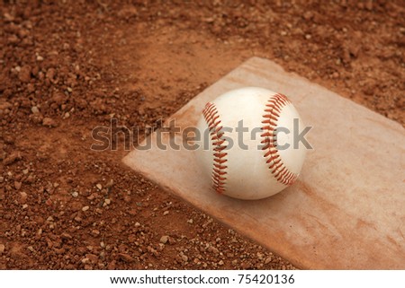 Baseball close up on the Pitchers Mound