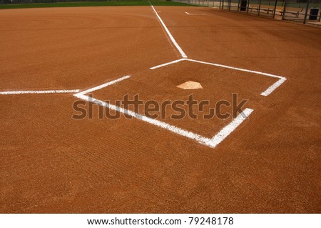 Baseball Field at Home Plate with chalk lines