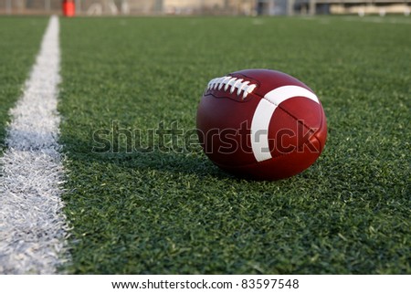 American Football on the Field near the Goal Line