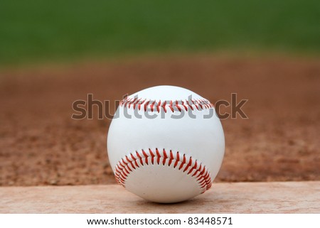 Baseball on the Infield or Pitchers Mound