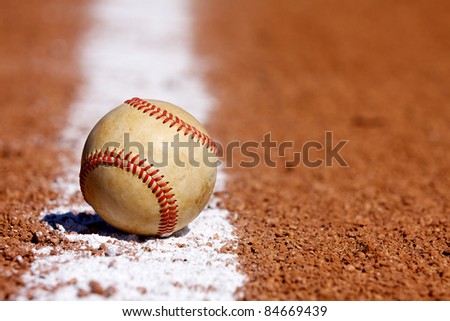 Used Baseball on the  Chalk Line with room for copy