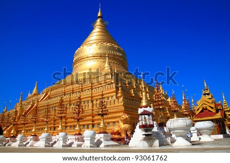 Golden Pagoda Buddhist temple  Myanmar