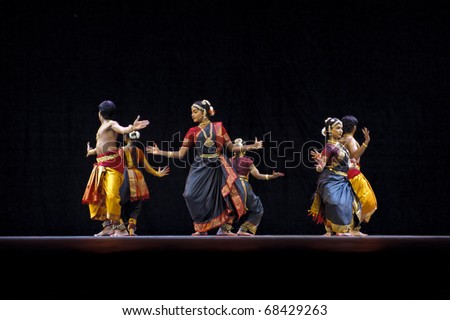 CHENGDU, CHINA - OCT. 24: The Kalakshetra Dance Institute of India performs the Indian folk dance \
