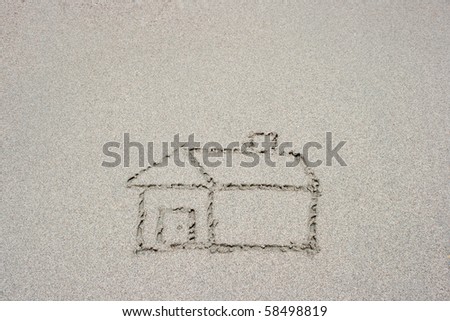 House drawing on sand, Dream house project