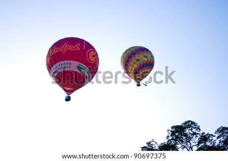 CHIANG MAI, THAILAND - NOV 26 : Balloon floating to sky during Thailand interantional balloon festival 2011 at Prince Royal\'s college in Chiang Mai, Thailand on Nov 26, 2011.