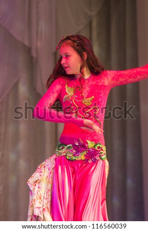 MINSK, BELARUS OCTOBER 20: Yanukovych Polina  participates with oriental dance in \