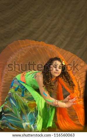 MINSK, BELARUS OCTOBER 20: Mamadova Daria  participates with oriental dance \