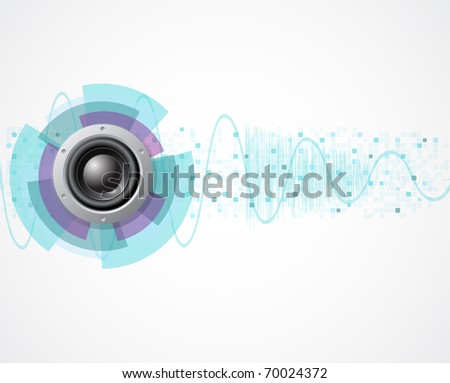 music vector background with speaker and wave