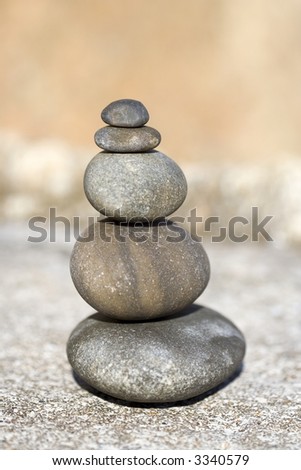 Pile of round rocks in balance - zen concept