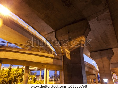 In the evening, Highway Viaduct