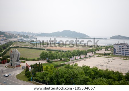 LUSHUN, CHINA - JUNE 10, 2012: Port city Lushun, russian name Port Arthur, is now a naval base in China. Here was the epicenter of the main events of the Russian-Japanese war of 1904-1905.