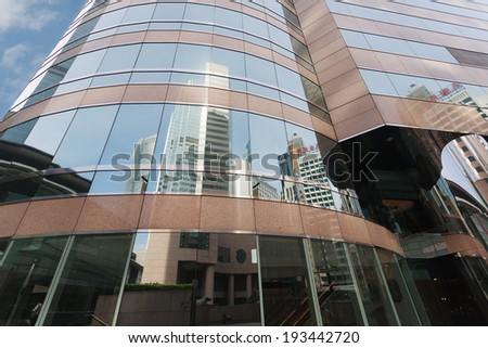 HONG KONG - SEPTEMBER 28, 2012: Front of the Two Exchange Square in Central district. Hong Kong Stock Exchange (SEHK) is located in the this building. It is Asia\'s second largest stock exchange.