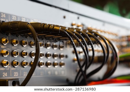 Similar – Image, Stock Photo Electronics audio mixer with wires in the studio