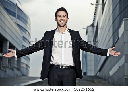 Smiling Relaxed Businessman Poses For A Full Length Portrait Isolated On  White Stock Photo Picture And Royalty Free Image Image 11899893