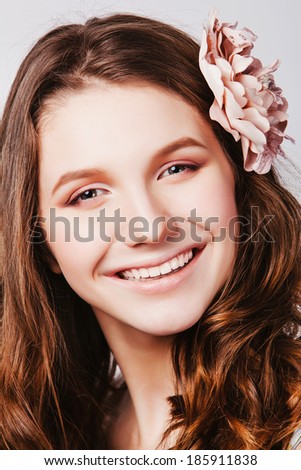 Smiling Woman Portrait. hair accessories