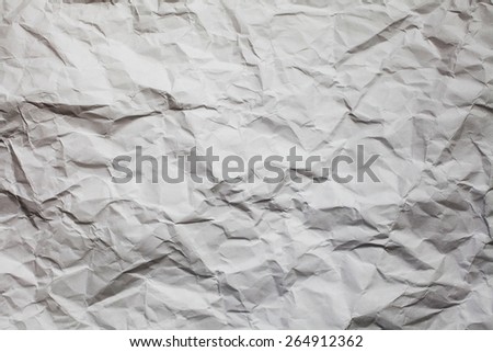 White crumpled paper for texture or background. Wrinkled paper