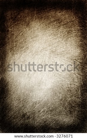 Distressed Wrinkled Muslin Background in Sepia Gradation With Hot Spot