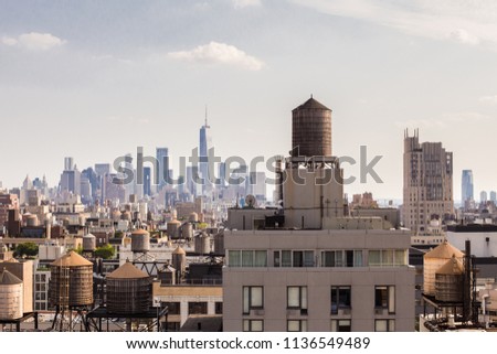 Similar – Image, Stock Photo New York Water Tanks