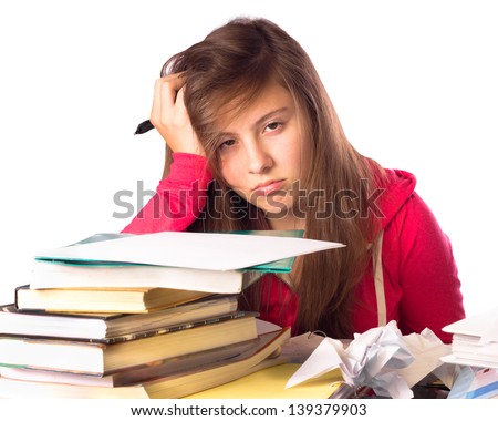 Image, Stock Photo Cute teenager girl surrounded by plants