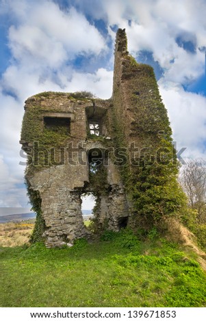 Medieval castle ruins in Carrigognunnel Ireland