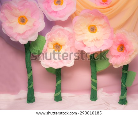 Cute huge tissue paper flowers for props