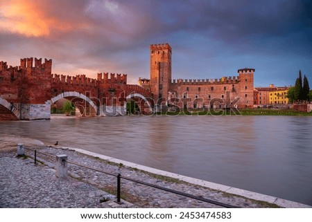 Similar – Foto Bild Verona bei Nacht adige