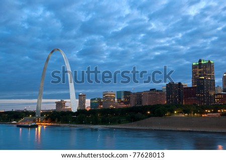 St. Louis at blue hour.