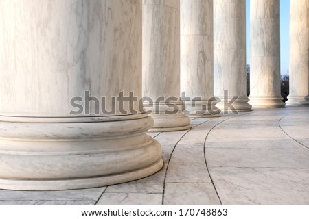 Base of Ionic Columns at Jefferson Memorial in Washington DC
