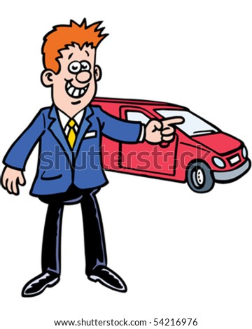 Car Salesman Stock Vector Illustration 54216976 : Shutterstock