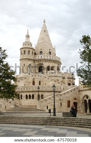 One of seven towers of Fisherman\'s Bastion in Budapest, Hungary