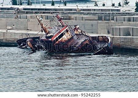 A sunken ship