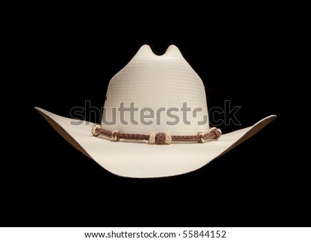 Off white cowboy hat on black