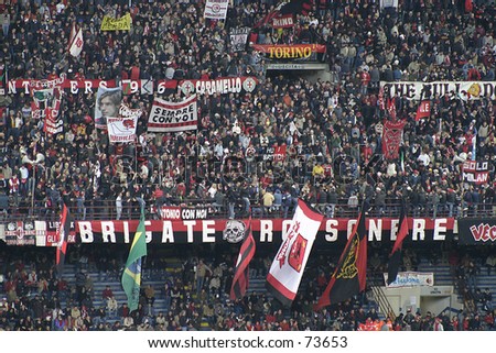 Crowd Of Milan Supporters (Brigate Rossoneri) Stock Photo 73653 ...