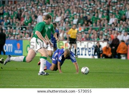 Thierry Henry takes a fall.Ireland V France,World Cup Qualifier, 7 September 2005, Lansdowne Road Dublin. France won 1-0.