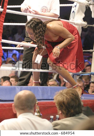 Card Girl. Pro Boxing at the National Boxing Arena