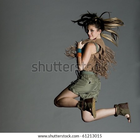 Amazing Model posing and Jumping