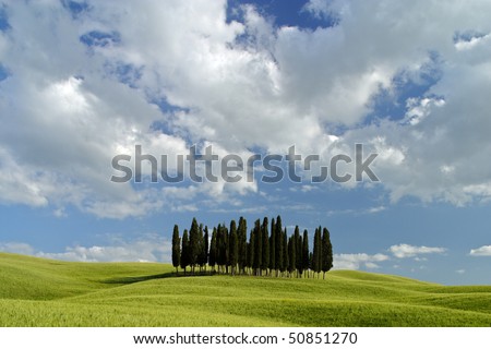 Landscape around Siena called Crete Senesi Siena Tuscany Italy