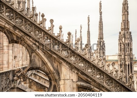 Similar – Image, Stock Photo Detail of the Milan cathedral