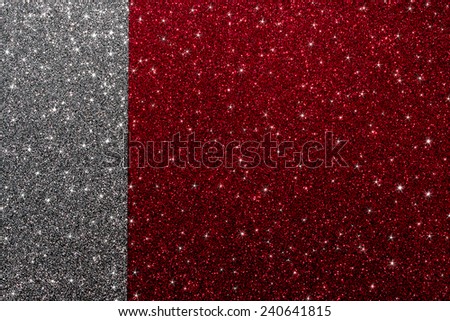 Red and silver glitter abstract background with copy space