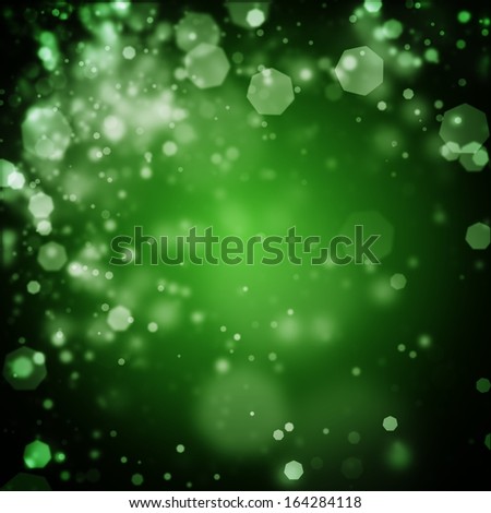 Abstract dark deep green Christmas background of bokeh defocused lights